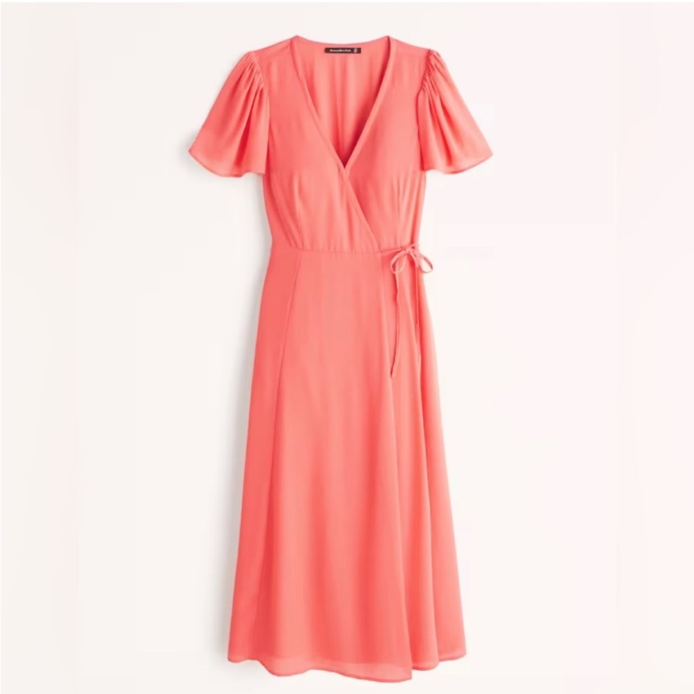 Abercrombie Angel Sleeve Wrap Midi Dress NWT XS